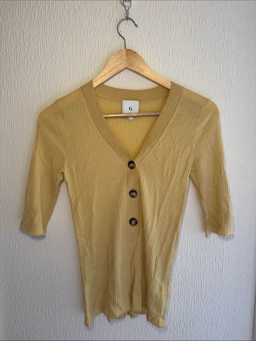 G Label by goop Yellow Henley Top